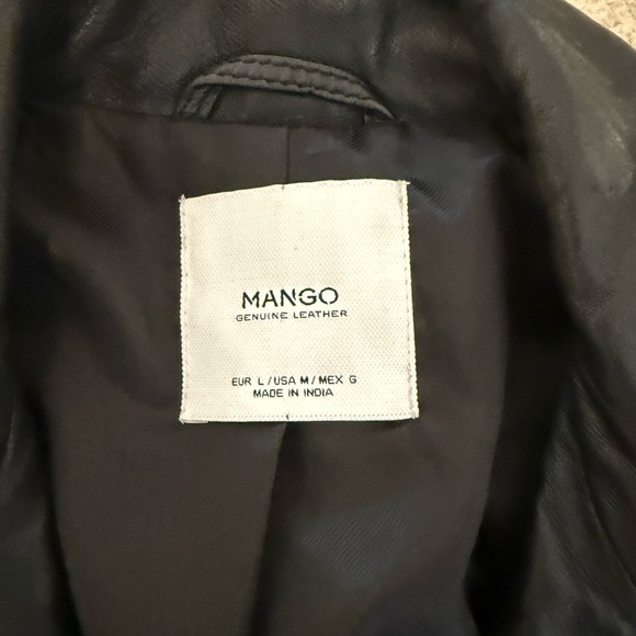 Mango Black Leather Jacket SZ M ✨ - Picture 2 of 8